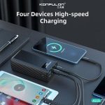 Konfulon Power Bank Station 40000mAh Fast Power Bank 3 USB Output LCD Display High Capacity