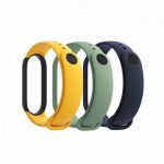 Mi band 5 Strap (Pack of 3) - Navy Blue/Yellow/Mint Green