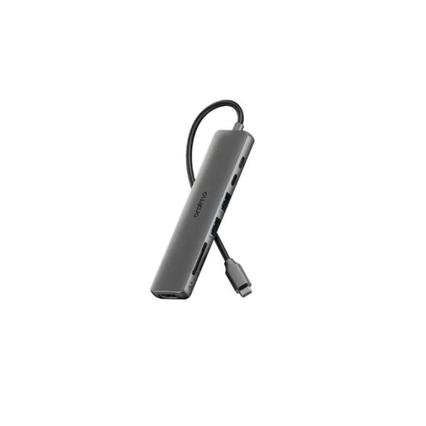 ORAIMO PowerTrans Hub 7-en-1 – Adaptateur USB-C Multifonction 100W avec HDMI 4K et Lecteur SD