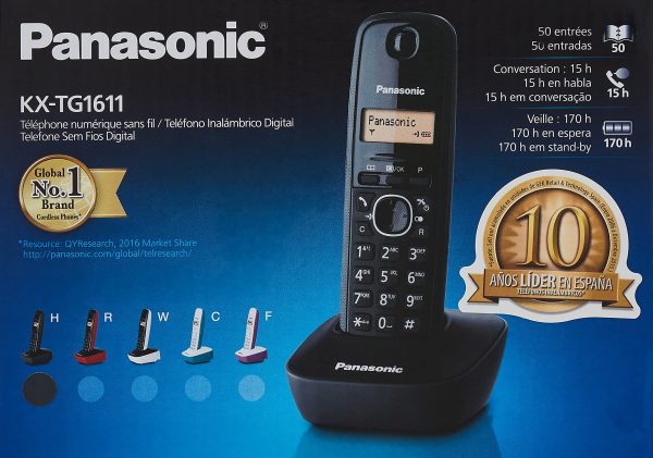 Panasonic KX-TG1611 Téléphone de Maison, Bureau Numérique Sans-fil