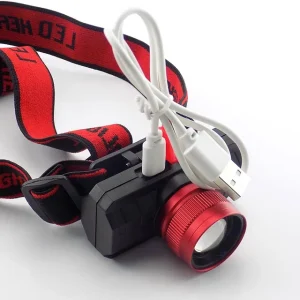 Lampe Frontale LED Rechargeable par USB – Éclairage de Nuit Puissant, Torche de Camping Réglable