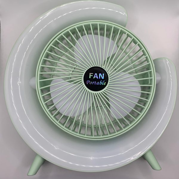 Ventilateur LED portable pour camping et bureau, avec support d’alimentation – Image 3