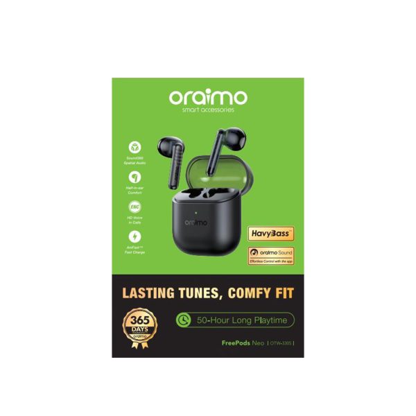 Oraimo FreePods Neo – Écouteurs Sans Fil (True Wireless) avec Réduction de Bruit ENC