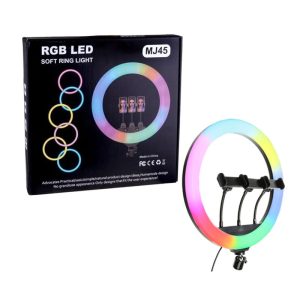 RGB LED Soft Ring Light MJ45 – 10" Dimmable with 30 Lighting Modes
