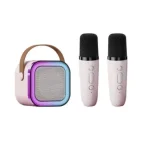 K12 Système Karaoké Coloré – Enceinte Portable avec 2 Micros & Éclairage LED
