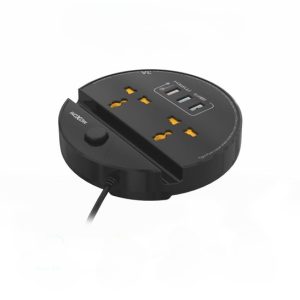 Chargeur Rapide & Multiprise MOXOM Smart Power MX‑ST03 – QC3.0, 3 USB & Support Téléphone